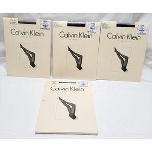 Vintage Lot of 4 Calvin Klein Irregulars Pantyhose Size C/C-3 Tan Black NOS